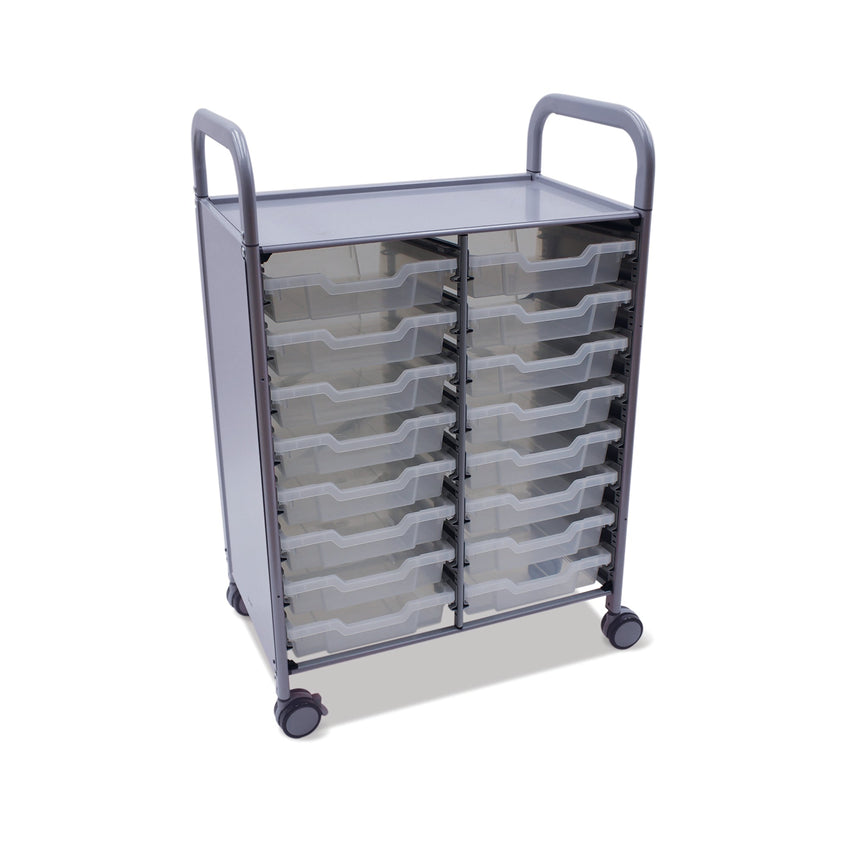 Gratnells Callero Double Cart with 16 Shallow Trays (GRA - SSET0544) - SchoolOutlet
