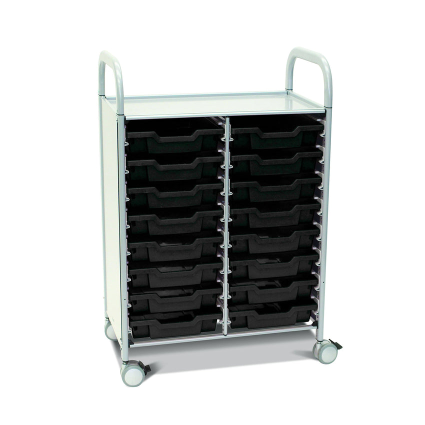 Gratnells Callero Double Cart with 16 Shallow Trays (GRA - SSET0544) - SchoolOutlet