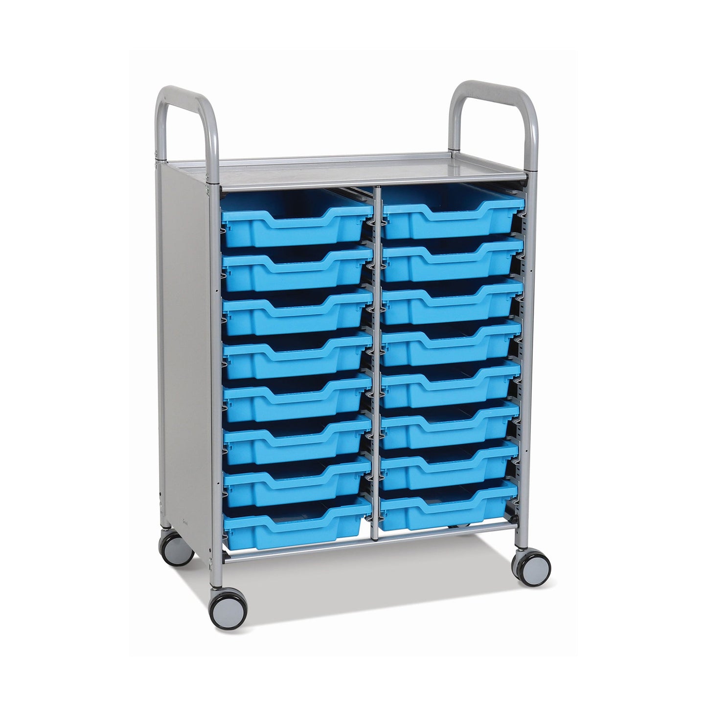 Gratnells Callero Double Cart with 16 Shallow Trays (GRA - SSET0544) - SchoolOutlet