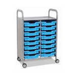 Gratnells Callero Double Cart with 16 Shallow Trays (GRA - SSET0544) - SchoolOutlet