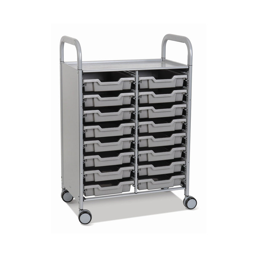 Gratnells Callero Double Cart with 16 Shallow Trays (GRA - SSET0544) - SchoolOutlet