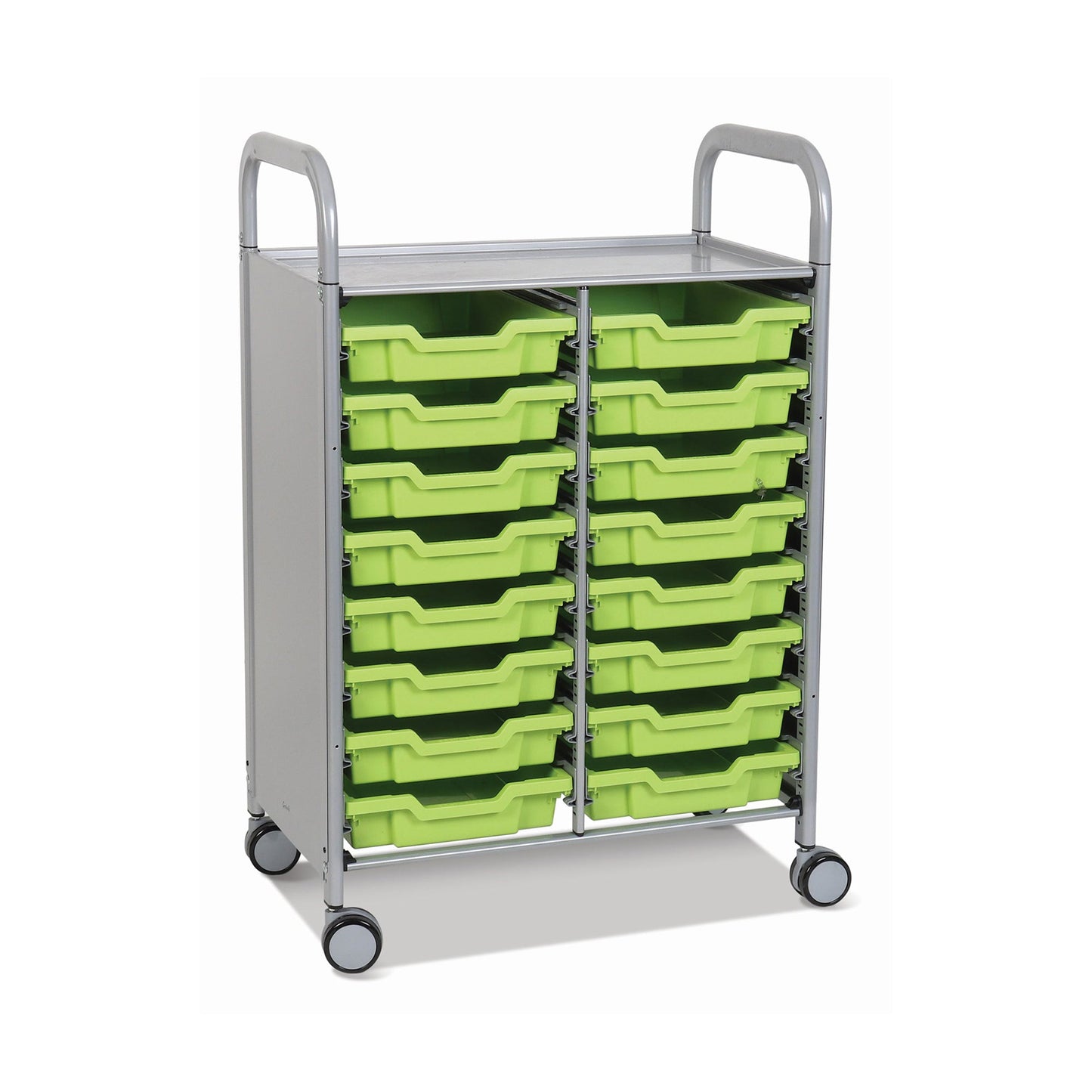 Gratnells Callero Double Cart with 16 Shallow Trays (GRA - SSET0544) - SchoolOutlet