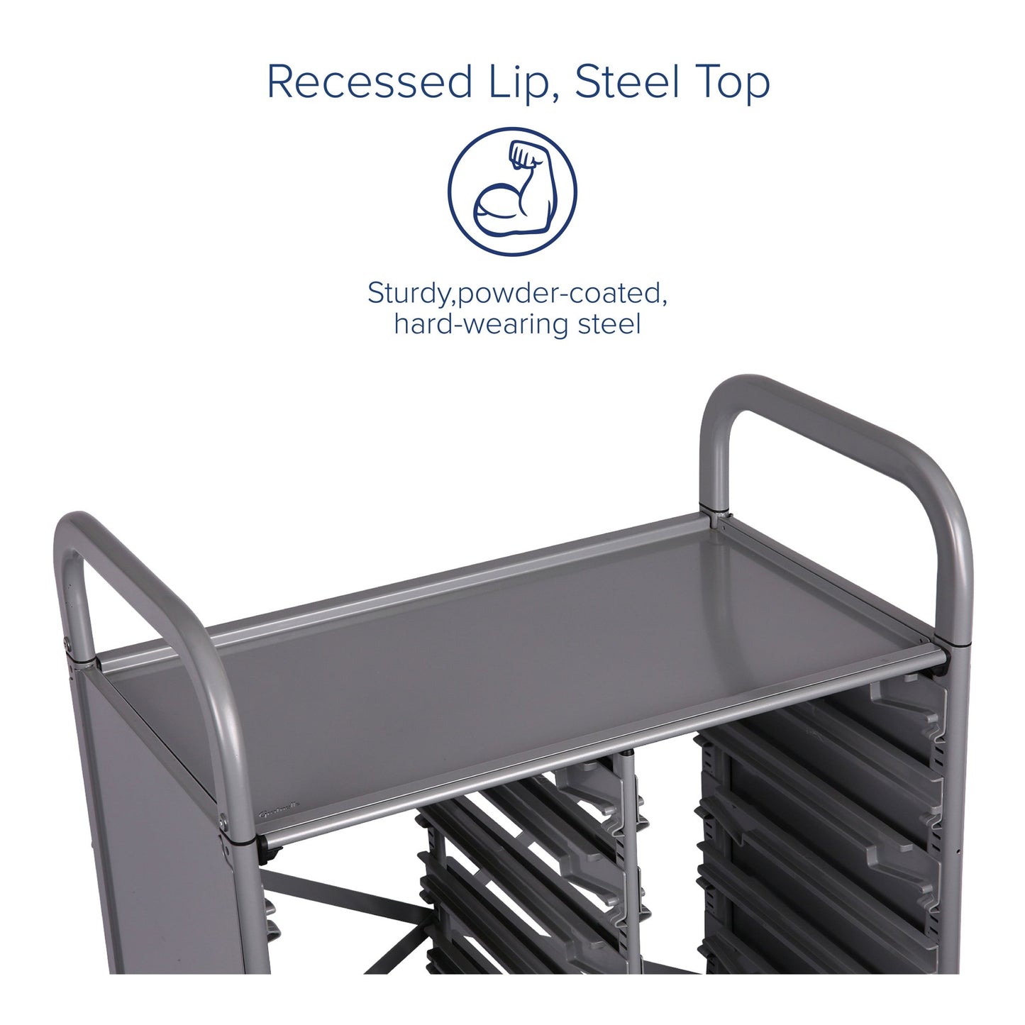 Gratnells Callero Triple Cart in Silver with 12 Deep F2 Trays (GRA - SSET0744) - SchoolOutlet