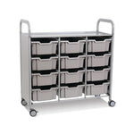 Gratnells Callero Triple Cart in Silver with 12 Deep F2 Trays (GRA - SSET0744) - SchoolOutlet