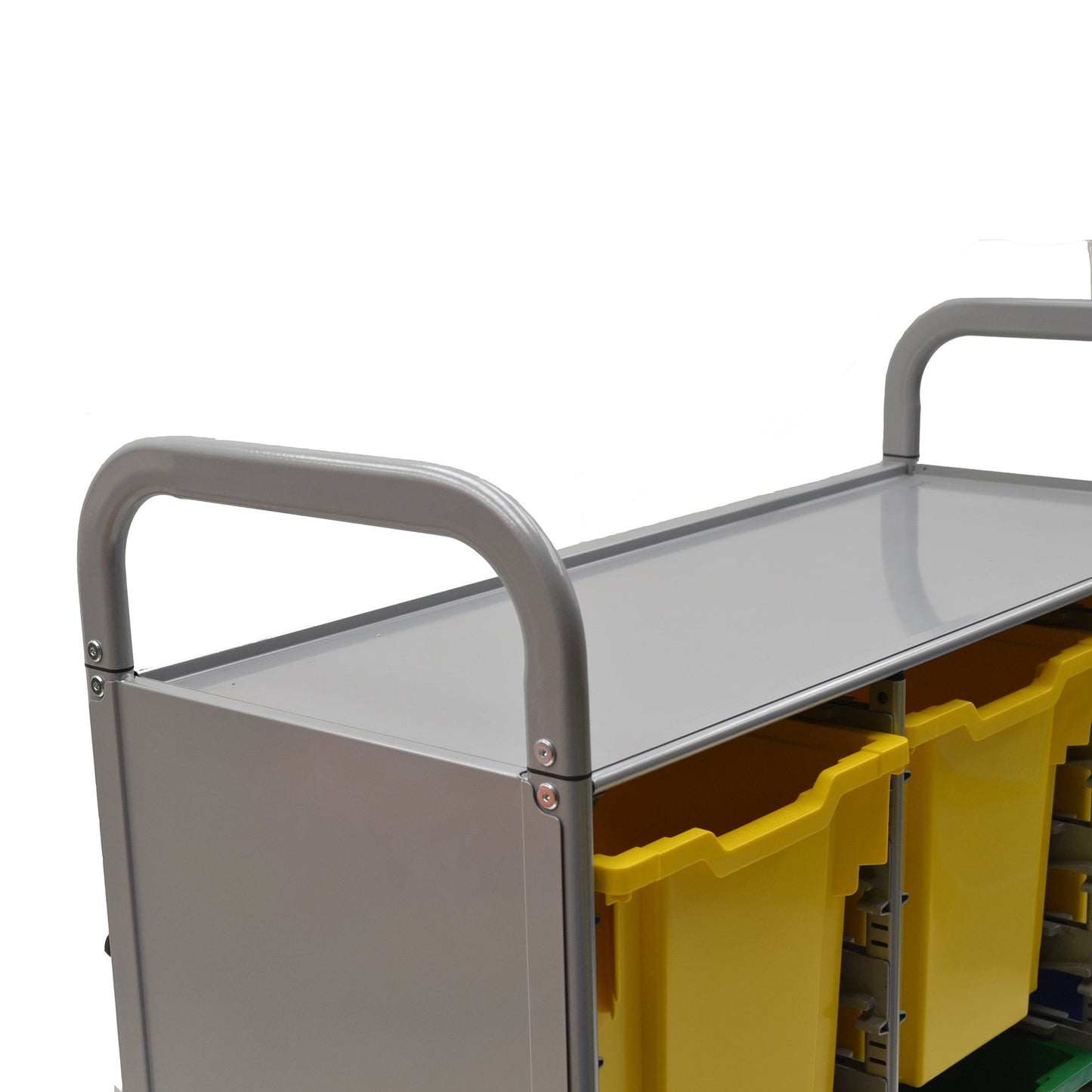 Gratnells Callero Triple Cart in Silver with 6 Jumbo F3 Trays (GRA - SSET0844) - SchoolOutlet