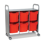 Gratnells Callero Triple Cart in Silver with 6 Jumbo F3 Trays (GRA - SSET0844) - SchoolOutlet