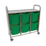 Gratnells Callero Triple Cart in Silver with 6 Jumbo F3 Trays (GRA - SSET0844) - SchoolOutlet