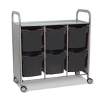 Gratnells Callero Triple Cart in Silver with 6 Jumbo F3 Trays (GRA - SSET0844) - SchoolOutlet