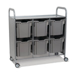 Gratnells Callero Triple Cart in Silver with 6 Jumbo F3 Trays (GRA - SSET0844) - SchoolOutlet