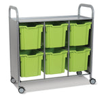 Gratnells Callero Triple Cart in Silver with 6 Jumbo F3 Trays (GRA - SSET0844) - SchoolOutlet