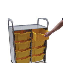 Gratnells Callero Double Cart with 8 Deep Trays (GRA-SSET1344)