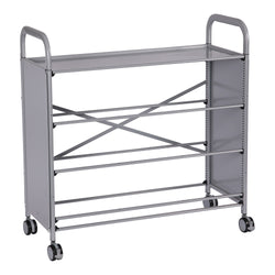 Gratnells Callero Library Cart in Silver with 6 Deep F2 Trays (GRA-SSET1644)