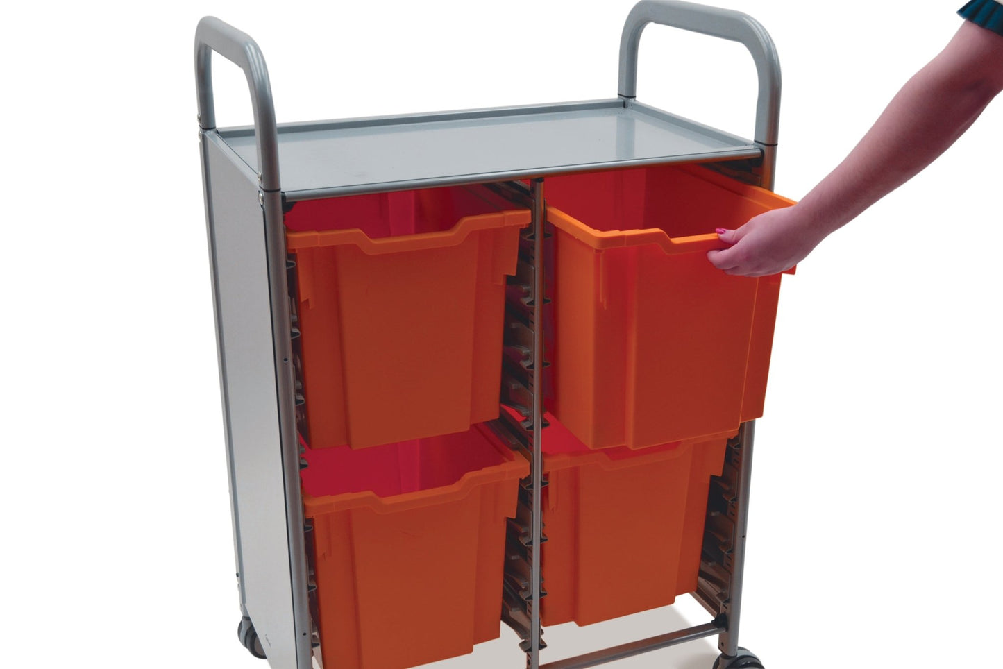 Gratnells Callero Double Cart with 4 Jumbo Trays (GRA - SSET1744) - SchoolOutlet