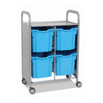 Gratnells Callero Double Cart with 4 Jumbo Trays (GRA - SSET1744) - SchoolOutlet