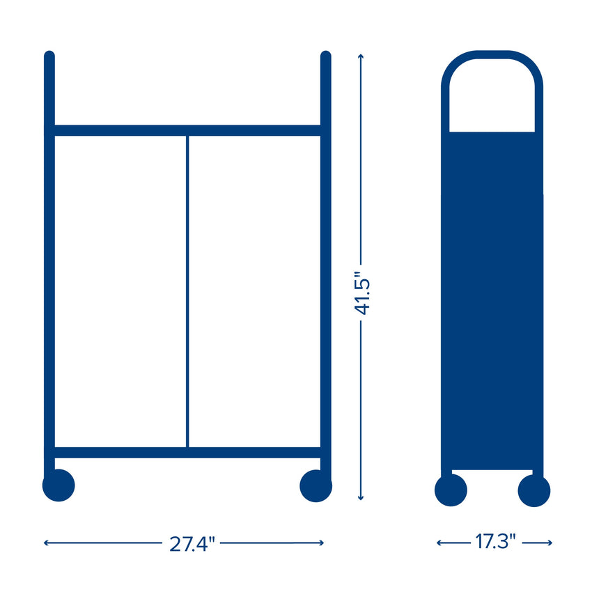Gratnells Callero Double Cart in Silver with 8 Shallow Trays & 4 Deep Trays (GRA - SSET1844) - SchoolOutlet