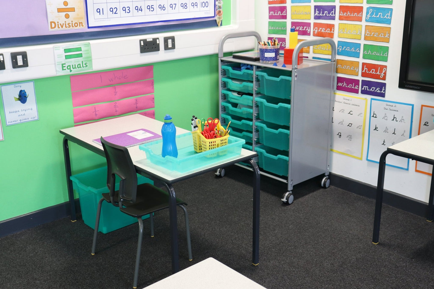 Gratnells Callero Double Cart in Silver with 8 Shallow Trays & 4 Deep Trays (GRA - SSET1844) - SchoolOutlet