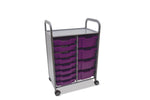 Gratnells Callero Double Cart in Silver with 8 Shallow Trays & 4 Deep Trays (GRA - SSET1844) - SchoolOutlet