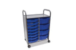 Gratnells Callero Double Cart in Silver with 8 Shallow Trays & 4 Deep Trays (GRA - SSET1844) - SchoolOutlet