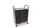 Gratnells Callero Double Cart in Silver with 8 Shallow Trays & 4 Deep Trays (GRA - SSET1844) - SchoolOutlet