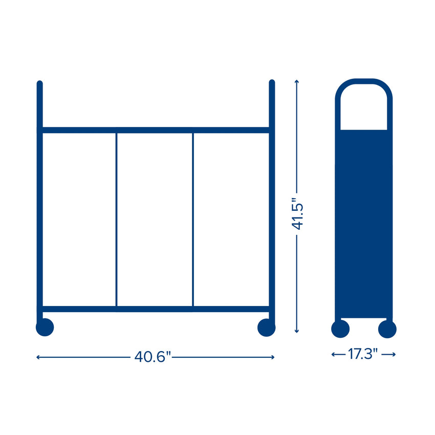 Gratnells Callero Triple Cart in Silver with 16 Shallow Trays & 4 Deep Trays (GRA - SSET2144) - SchoolOutlet