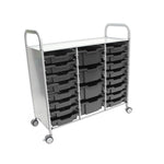Gratnells Callero Triple Cart in Silver with 16 Shallow Trays & 4 Deep Trays (GRA - SSET2144) - SchoolOutlet