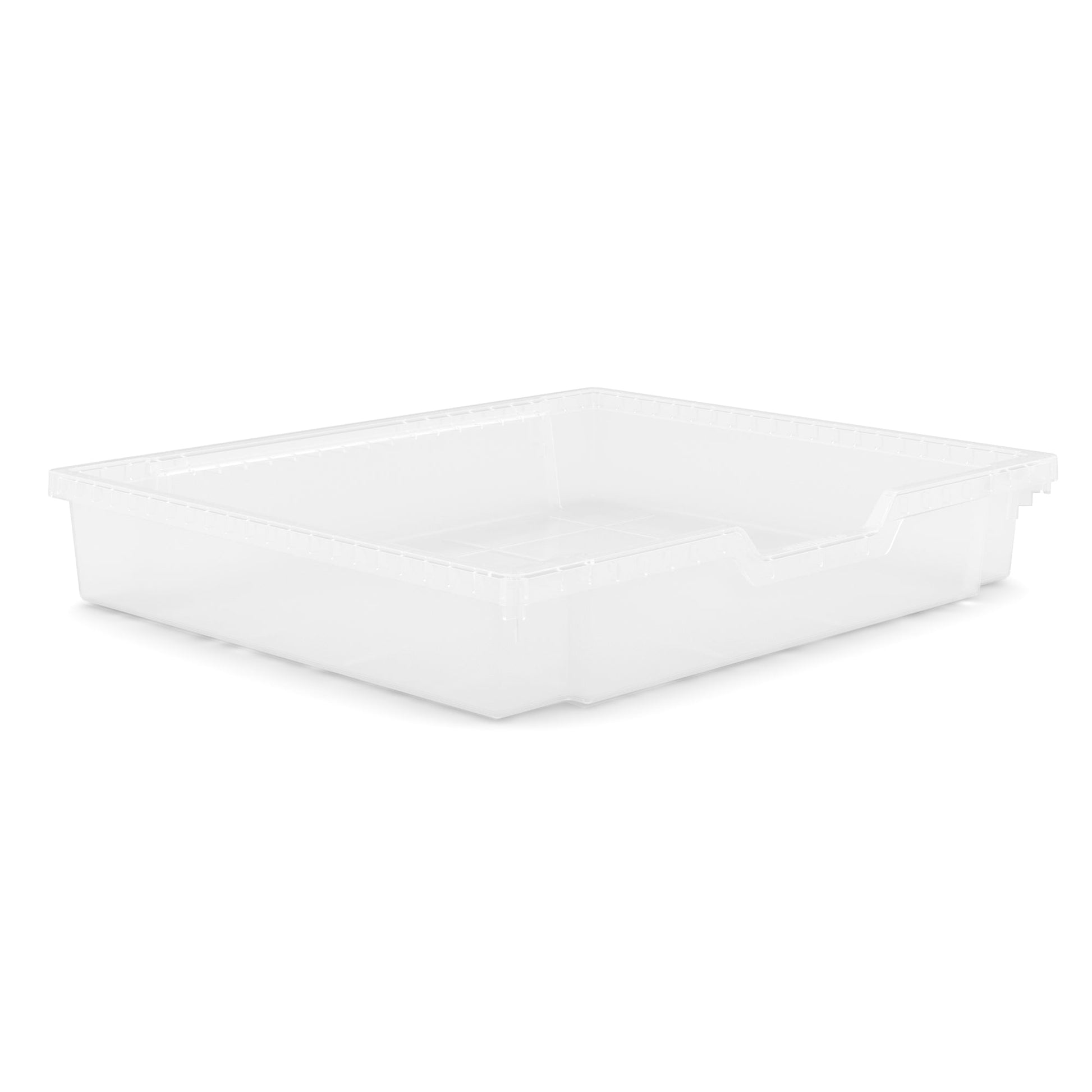 Gratnells Wide shallow tote 3" without moulded stops in translucent (20) pack of 8 (GRA - WN0120P8) - SchoolOutlet