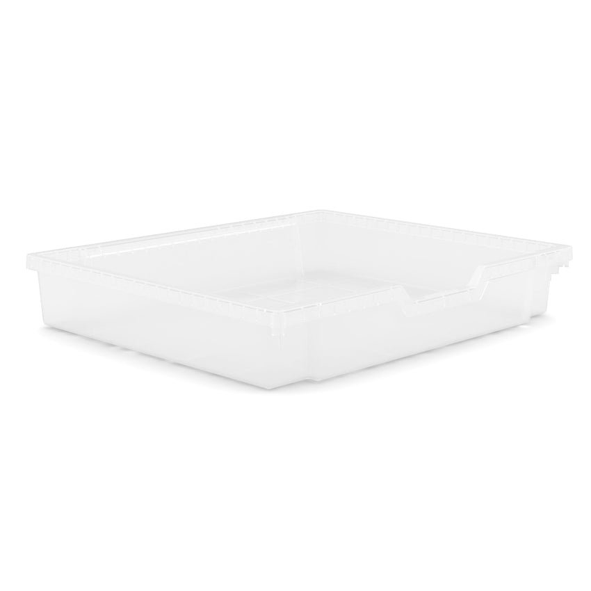 Gratnells Wide shallow tote 3" without moulded stops in translucent (20) pack of 8 (GRA - WN0120P8) - SchoolOutlet