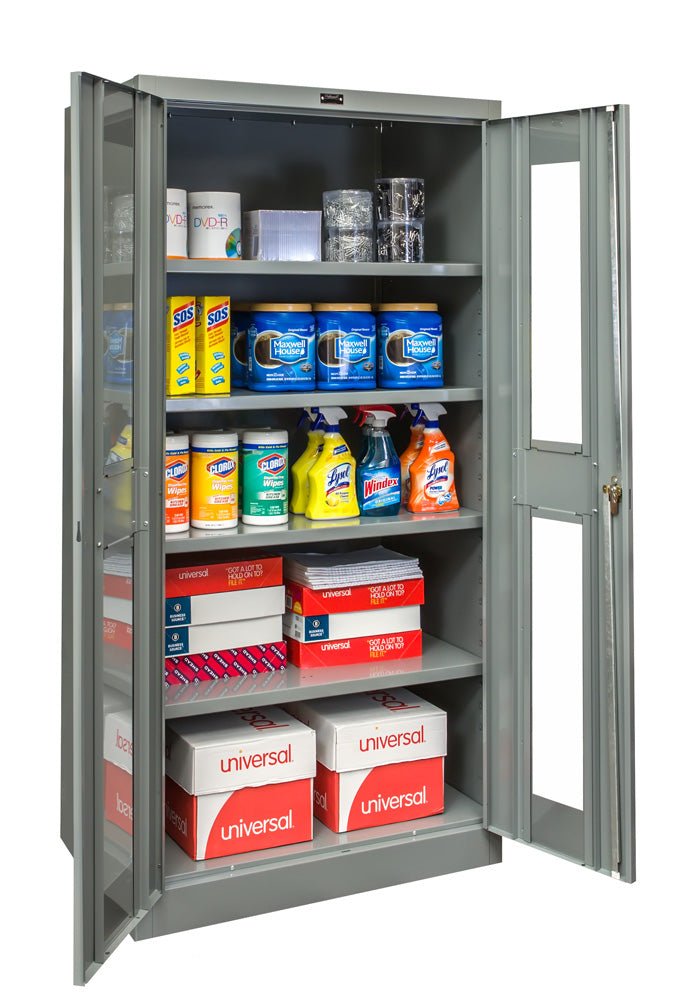 Hallowell 400 Series Commercial Steel Cabinet, Storage Configuration w/ Safety View Double Door 36"W x 18"D x 72"H (HAL - 415S24SV) - SchoolOutlet