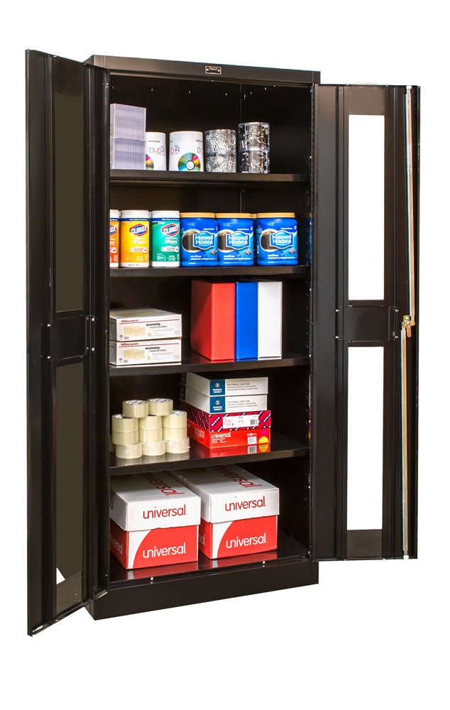 Hallowell 400 Series Commercial Steel Cabinet, Storage Configuration w/ Safety View Double Door 36"W x 18"D x 72"H (HAL - 415S24SV) - SchoolOutlet
