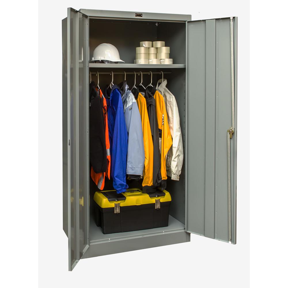 Hallowell 400 Series Commercial Steel Cabinet, Wardrobe Configuration Double Door 36"W x 24"D x 72"H (HAL - 435W24) - SchoolOutlet