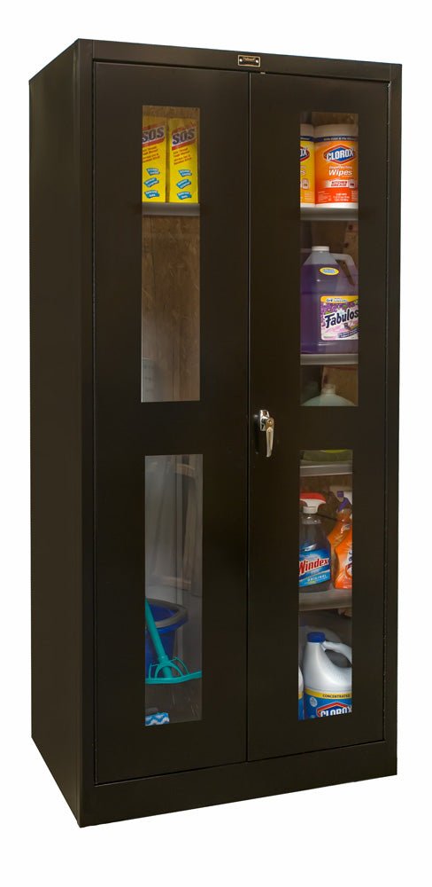 Hallowell 400 Series Commercial Steel Cabinet, Wardrobe Configuration w/ Safety View Double Door 36"W x 24"D x 72"H (HAL - 435W24SV) - SchoolOutlet