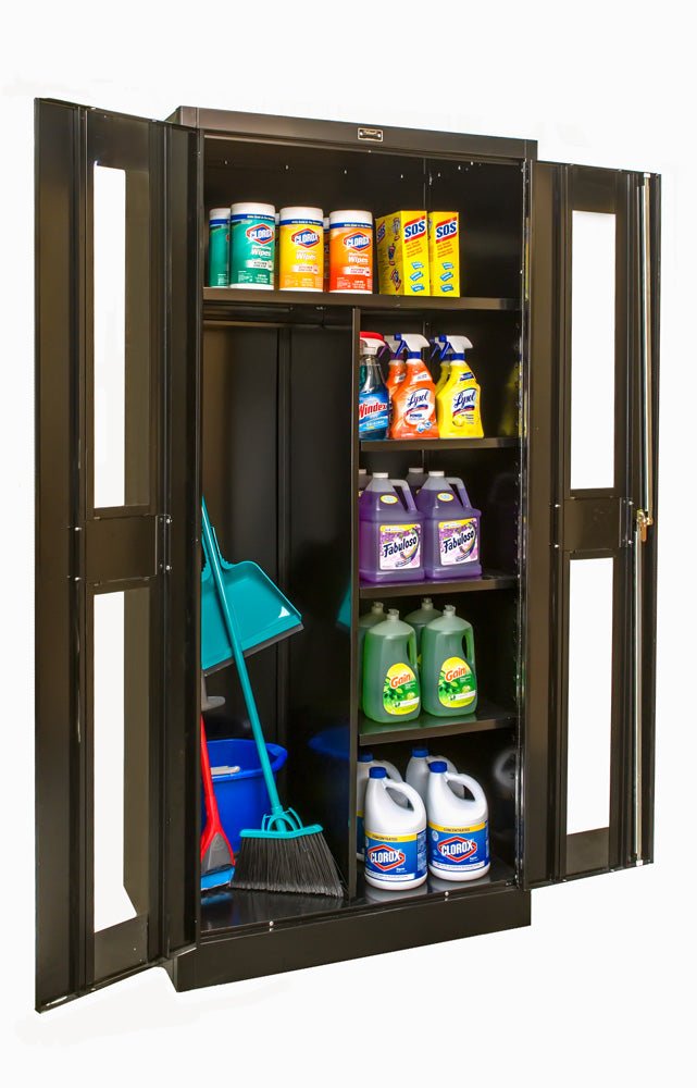 Hallowell 400 Series Commercial Steel Cabinet, Combination Configuration w/ Safety View Double Door 36"W x 18"D x 72"H (HAL - 455C18SV) - SchoolOutlet