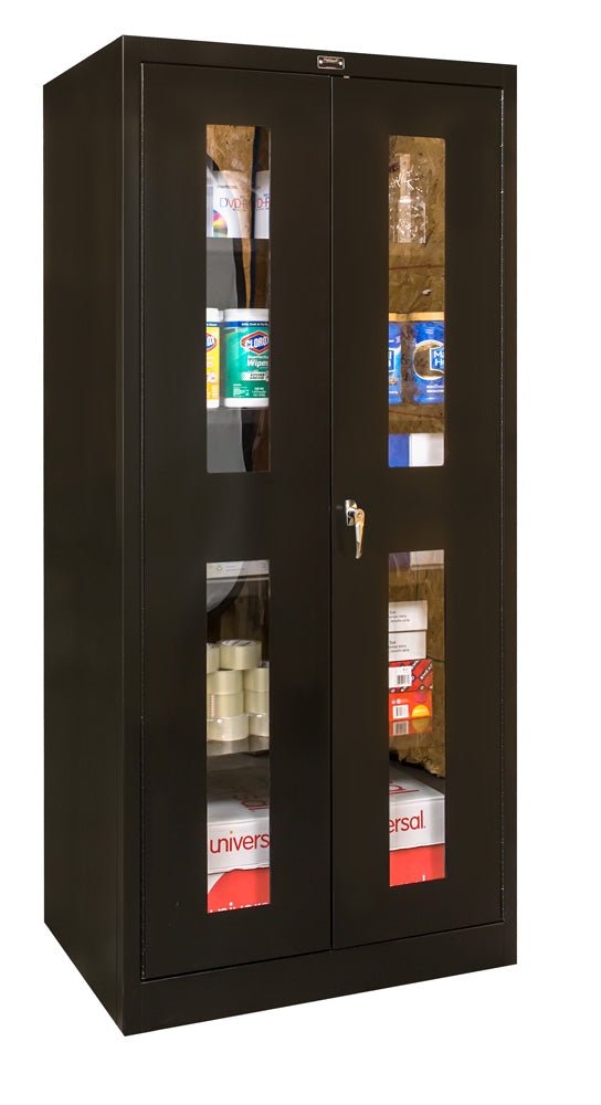Hallowell 400 Series Commercial Steel Cabinet, Combination Configuration w/ Safety View Double Door 36"W x 18"D x 72"H (HAL - 455C18SV) - SchoolOutlet