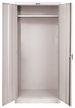 Hallowell 800 Series Industrial Grade Steel Cabinet, Wardrobe Configuration MedSafe Antimicrobial Double Door 36"W x 18"D x 78"H (HAL-835W18AM)
