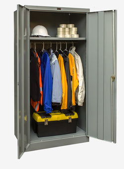 Hallowell 800 Series Commercial Steel Cabinet, Wardrobe Configuration Double Door 48"W x 24"D x 78"H (HAL-845W24)