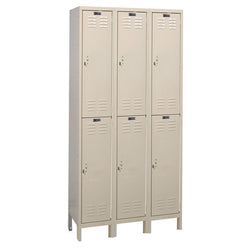 Hallowell ValueMax Metal Locker: Premium Wardrobe Double-Tier, 3-Wide - 36"W x 12"D x 78"H (HAL-UH3228-2)