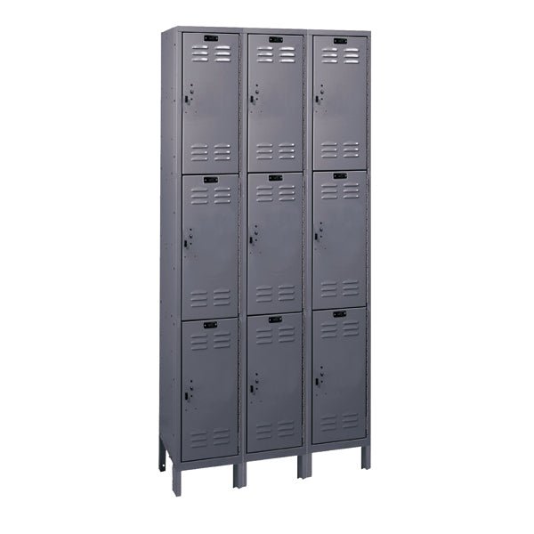 Hallowell ValueMax Metal Locker: Premium Wardrobe Triple - Tier, 3 - Wide - 36"W x 12"D x 78"H (HAL - UH3228 - 3) - SchoolOutlet
