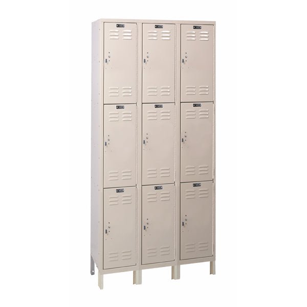 Hallowell ValueMax Metal Locker: Premium Wardrobe Triple - Tier, 3 - Wide - 36"W x 12"D x 78"H (HAL - UH3228 - 3) - SchoolOutlet