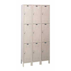 Hallowell ValueMax Metal Locker: Premium Wardrobe Triple-Tier, 3-Wide - 36"W x 18"D x 78"H (HAL-UH3288-3)