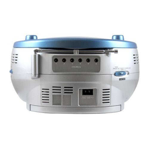 HamiltonBuhl Ear AudioStar Boombox Radio, CD, USB, Cassette Player with Tape and CD to MP3 Converter - Blue (HML - 5050ULTRA) - SchoolOutlet