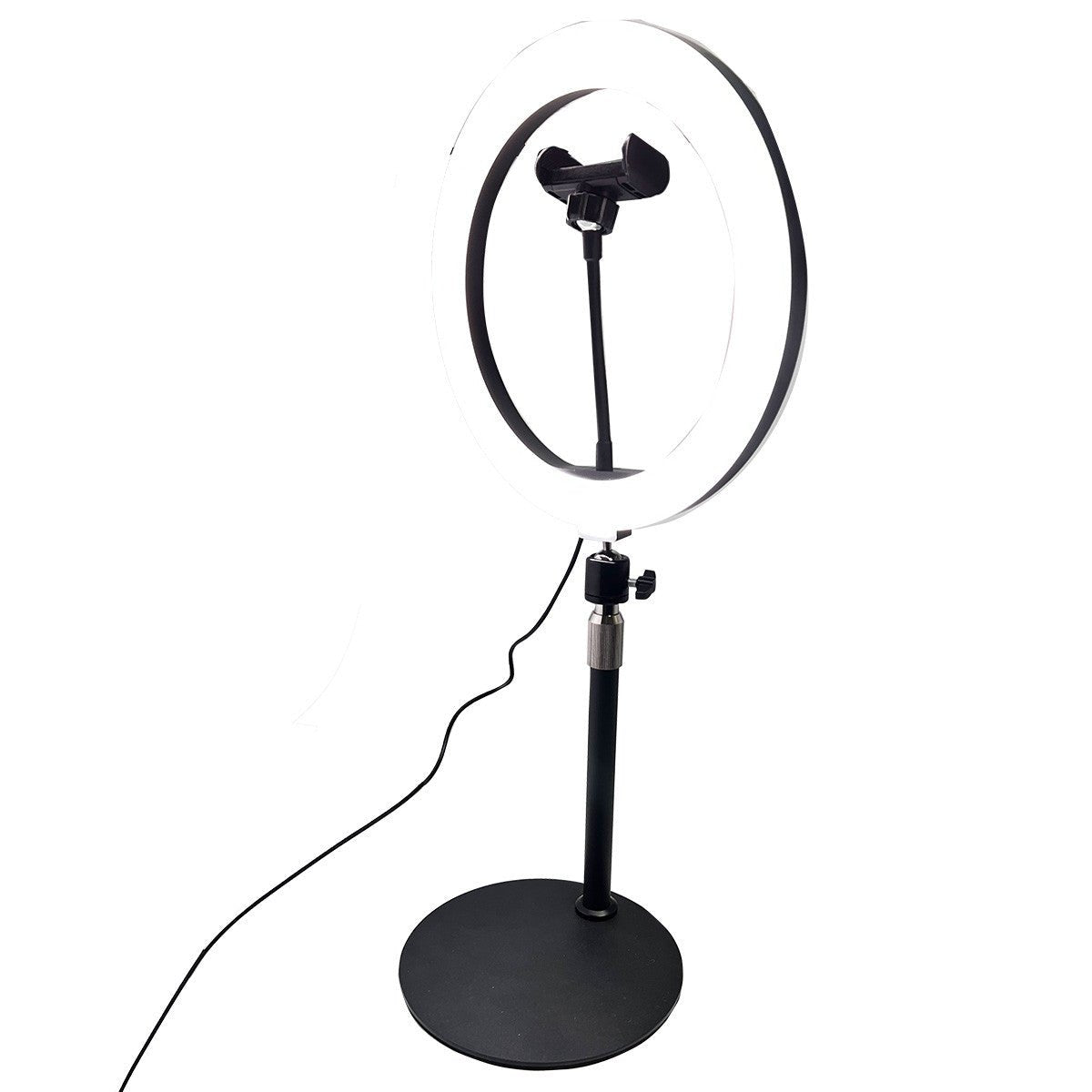 HamiltonBuhl Content Creators Set - Ring Light with Dual Smartphone Holders (HML - BLITE - MIC) - SchoolOutlet