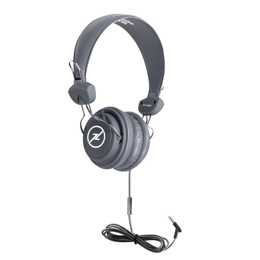 HamiltonBuhl Favoritz TRRS Headset with In - Line Microphone 50 Pack (HML - FVGRY - 50) - SchoolOutlet