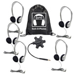 HamiltonBuhl Galaxy Econo - Line of Sack - O - Phones with 5 Personal - Sized HA2 Headphones, Starfish Jackbox and Carry Bag (HML - GJB5HA2 - XXX) - SchoolOutlet