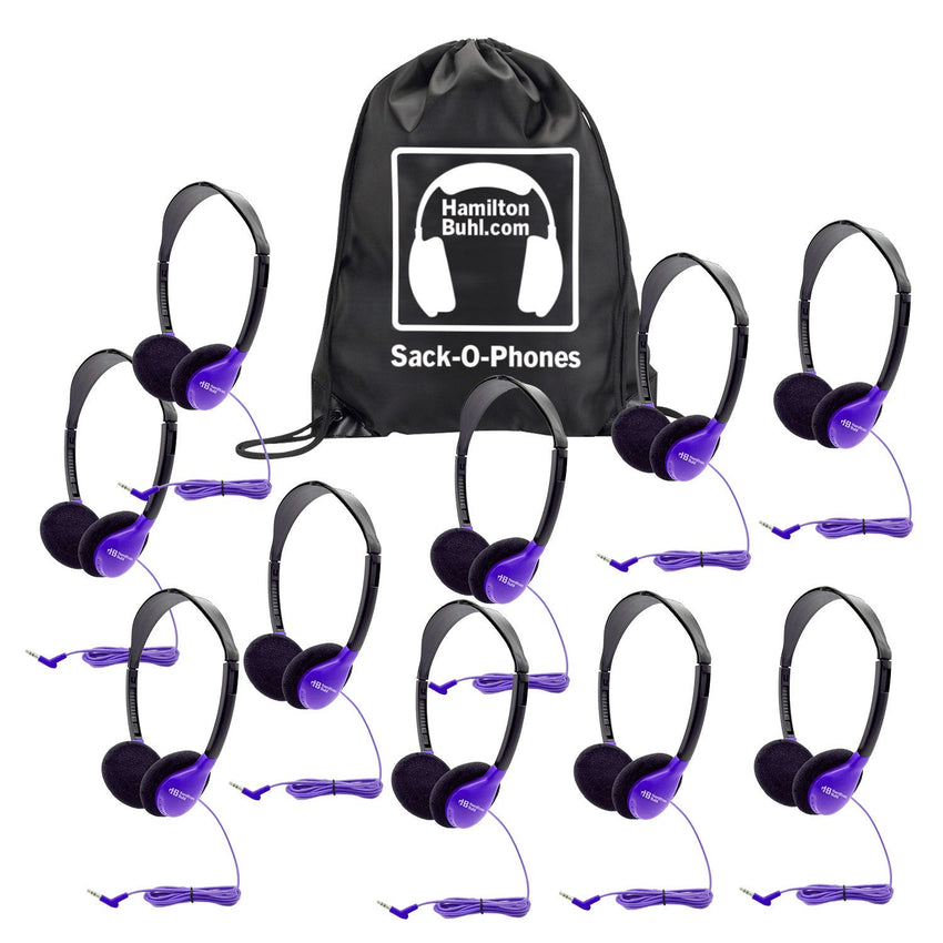 HamiltonBuhl Galaxy Econo - Line of Sack - O - Phones with 5 Personal - Sized HA2 Headphones, Starfish Jackbox and Carry Bag (HML - GJB5HA2 - XXX) - SchoolOutlet