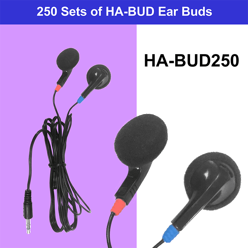 HamiltonBuhl Ear Bud Headphone - Pack 250 (HML - HA - BUD250) - SchoolOutlet
