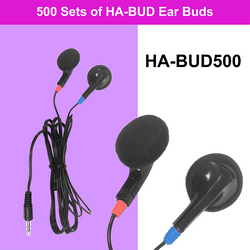 HamiltonBuhl Ear Bud Headphone- Pack 500 (HML-HA-BUD500)