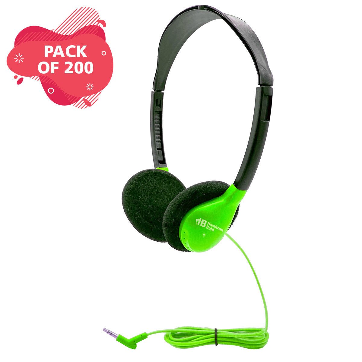 HamiltonBuhl Personal On - Ear Stereo Headphone XXX - 200 Pack (HML - HA2 - XXX - 200) - SchoolOutlet