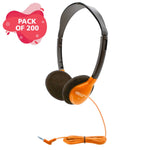 HamiltonBuhl Personal On - Ear Stereo Headphone XXX - 200 Pack (HML - HA2 - XXX - 200) - SchoolOutlet