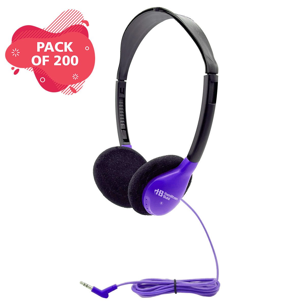 HamiltonBuhl Personal On - Ear Stereo Headphone XXX - 200 Pack (HML - HA2 - XXX - 200) - SchoolOutlet