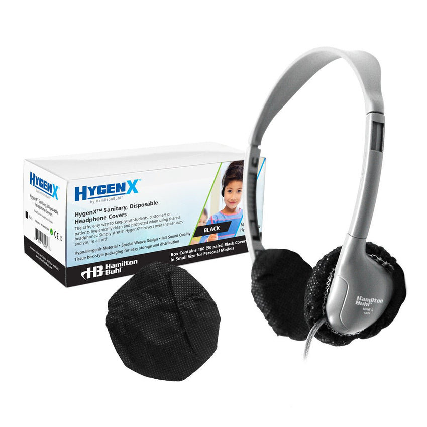 HamiltonBuhl HygenX Sanitary, Disposable Ear Cushion Covers for 2.5" Personal - Sized Headphones and Headsets, 50 Pairs (HML - HYGENX25 - XXX) - SchoolOutlet